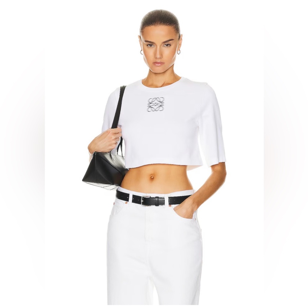 Loewe Anagram cropped t-shirt white